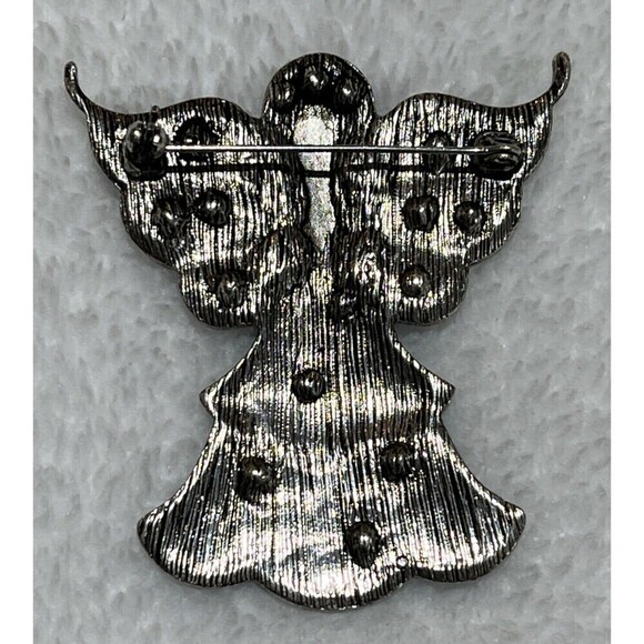 WOW FANTASTIC VINTAGE ENAMEL CHRISTMAS ANGEL PIN/BROOCH - Picture 6 of 8